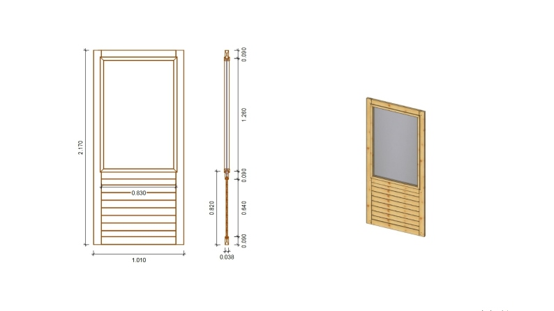 Gazebo da giardino in legno pergola 4.04x4.04 m con pannelli - Impregnata