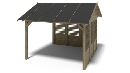 Gazebo da giardino in legno pergola 4.04x4.04 m con pannelli - Impregnata