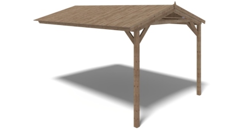 Tettoia di terazzo in legno - 4x2.76m - impregnata - colore marrone