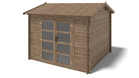 Casetta da giardino in legno - 9.00m2 - 3.00x3.00m - impregnata - 28mm - colore: marrone