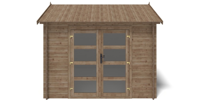 Casetta da giardino in legno - 9m2 - 3x3m - impregnata - 28mm - colore: marrone