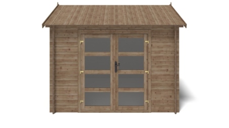 Casetta da giardino in legno - 9m2 - 3x3m - impregnata - 28mm - colore: marrone