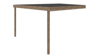 Tettoia di terazzo in legno - 3.02x4.24m - impregnata - colore marrone