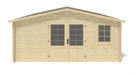 Casetta da giardino in legno - 25m2 - 5x5m - 28mm - colore: naturale