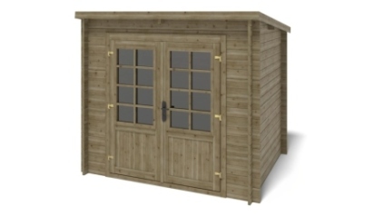 Casetta da giardino in legno - 5m2 - 2.5x2m - impregnata - 28mm - colore: verde