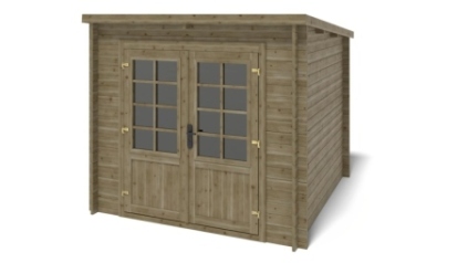 Casetta da giardino in legno - 6.25m2 - 2.5x2.5m - impregnata - 28mm - colore: verde