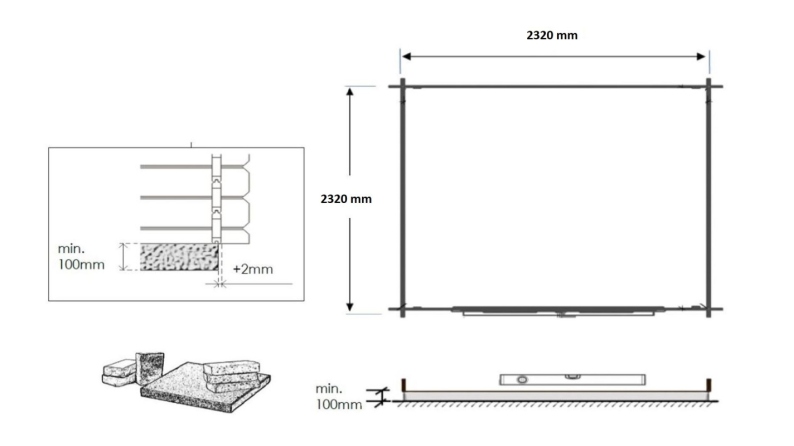 Casetta da giardino in legno - 6.25m2 - 2.5x2.5m - impregnata - 28mm - colore: verde
