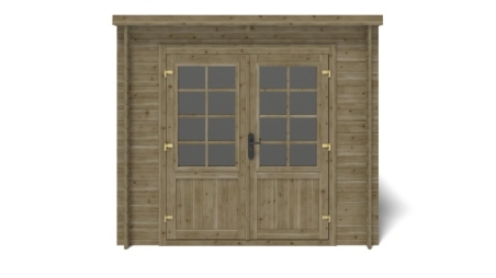 Casetta da giardino in legno - 6.25m2 - 2.5x2.5m - impregnata - 28mm - colore: verde