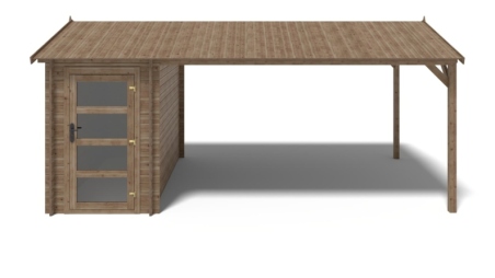 Casetta da giardino in legno – 1.5x3 m con estensione 1.5x2.76 m - 4.5 m²