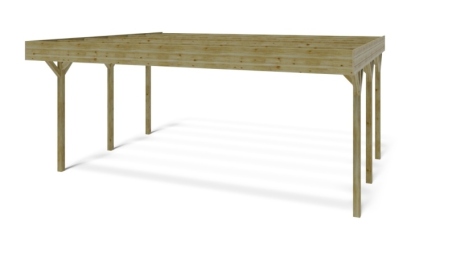 Tettoia posto auto coperto in legno 6.06x5.03 m - 30.48 m2