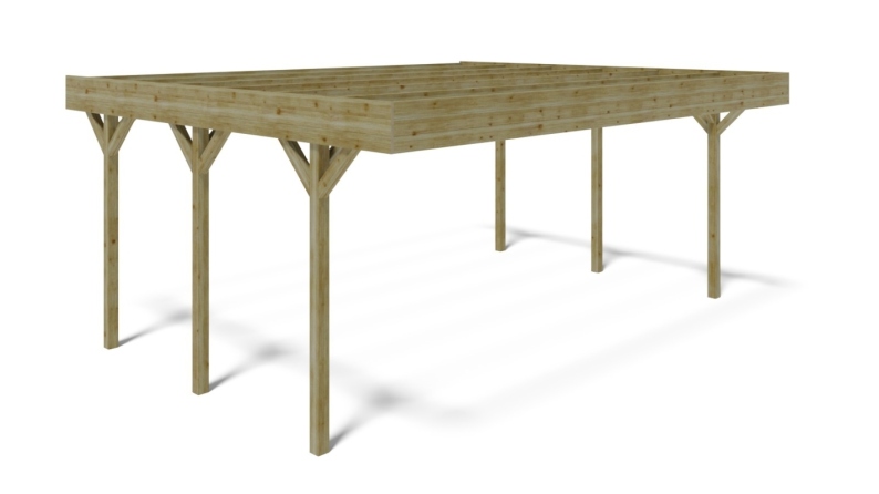 Tettoia posto auto coperto in legno 6.06x5.03 m - 30.48 m2