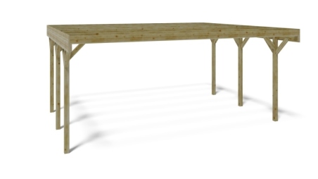 Tettoia posto auto coperto in legno 6.06x5.03 m - 30.48 m2