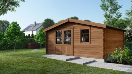 Casetta da giardino in legno - 12.00m2 - 4.00x3.00m - impregnata - 28mm - colore: marrone