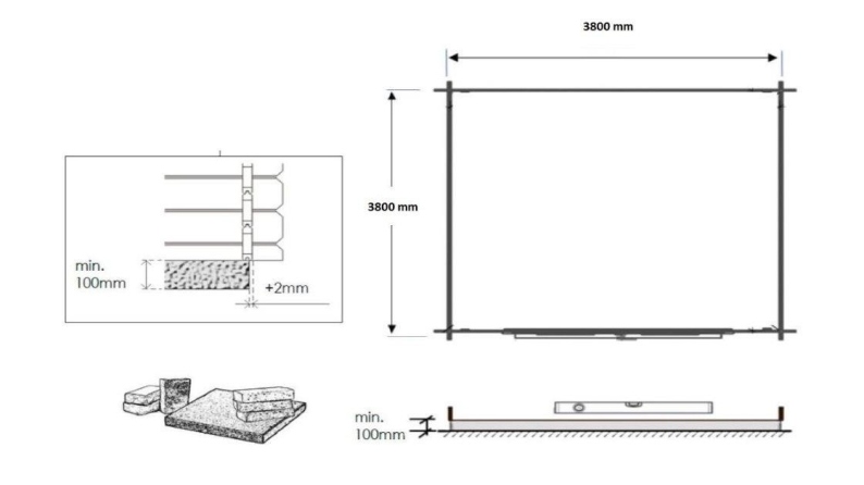 Casetta da giardino in legno - 16m2 - 4x4m - impregnata - 40mm - colore: verde
