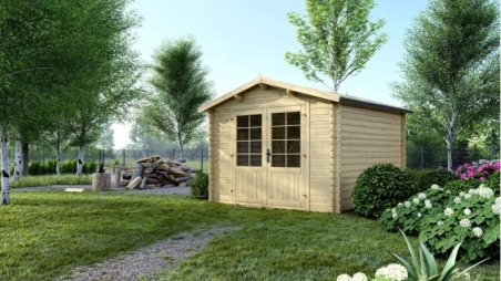 Casetta da giardino in legno - 9m2 - 3x3m - 28mm - colore: naturale