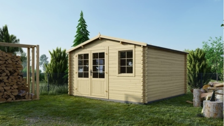 Casetta da giardino in legno - 12m2 - 4x3m - 34mm - colore: naturale