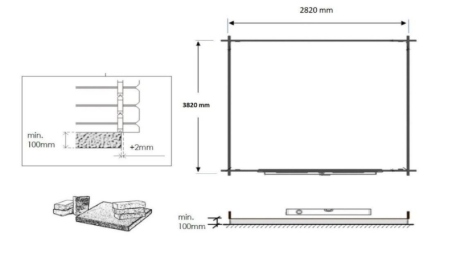Casetta da giardino in legno - 12m2 - 3x4m - 28mm - colore: naturale